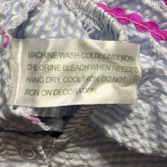 Lil Cactus Spring Easter 🐰 Romper Seersucker Bunny Size 18-24 Months - Picture 6 of 7